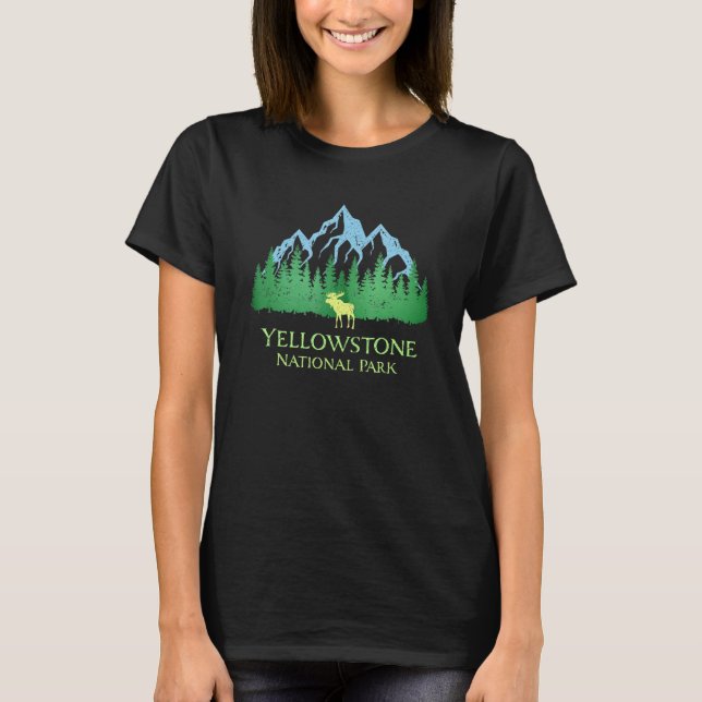 Camiseta Yellowstone National Park Montanhas Montana Moose (Frente)