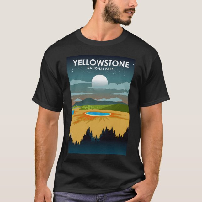 Camiseta Yellowstone National Park Night Sky Stars Viagem P (Frente)