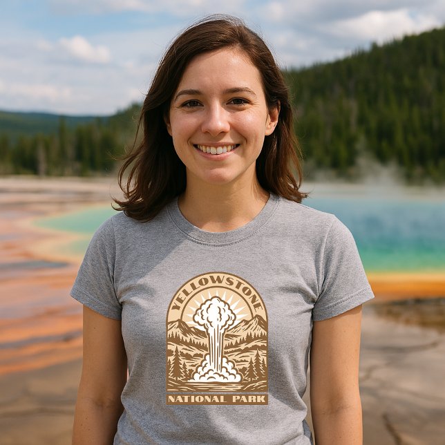 Camiseta Yellowstone National Park Retro Art Deco (Criador carregado)