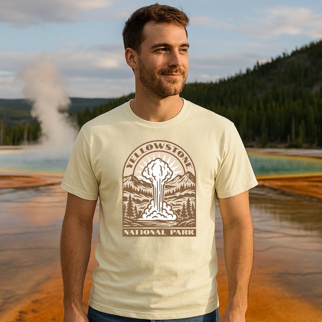 Camiseta Yellowstone National Park Retro Art Deco (Criador carregado)