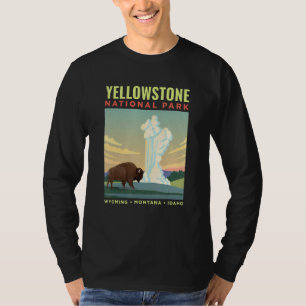 Camiseta Yellowstone National Park Us Camping Hiking Vintag