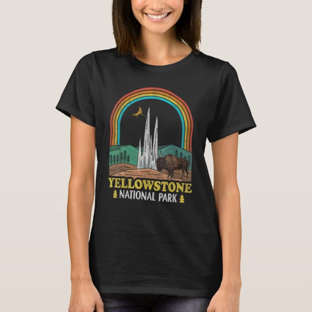 Camiseta Yellowstone National Park Vintage 70s 80s acampame (Frente)