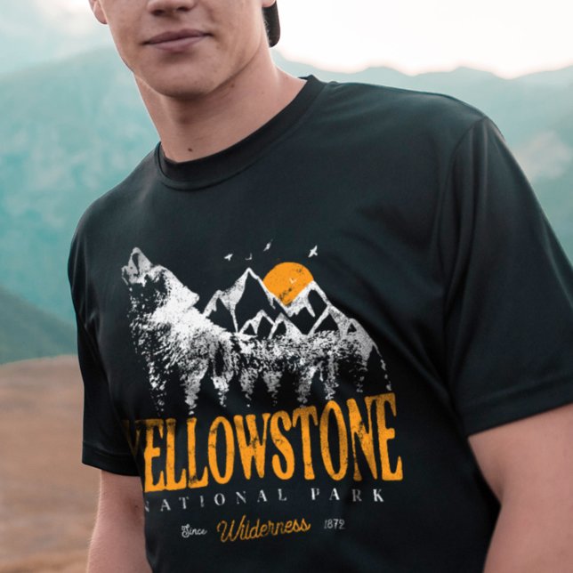 Camiseta Yellowstone National Park Wolf Mounates Vintage (Criador carregado)