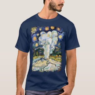 Camiseta Yellowstone Old Faithful Vintage Estilo Van Gogh