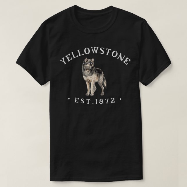Camiseta Yellowstone para Homens Lobo Yellowstone (Frente do Design)