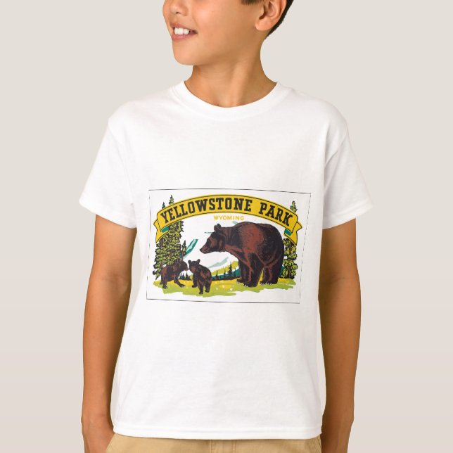 Camiseta Yellowstone Park Wyoming, Vintage (Frente)