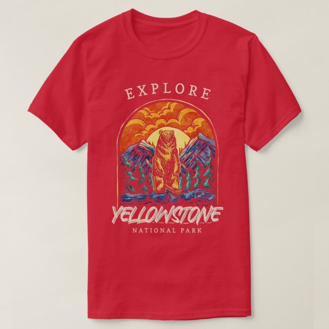 Camiseta Yellowstone US National Park Camping H (Frente do Design)