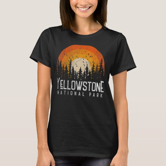 Camiseta Yellowstone US National Park Retro Style Vintage (Frente)