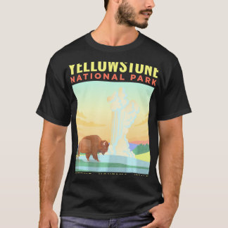 Camiseta Yellowstone USA National Park Bison Vintage Gift T