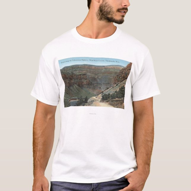 Camiseta Yellowstone, WY - estrada de Yellowstone e vento (Frente)