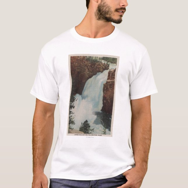 Camiseta Yellowstone, WYView de quedas de Yellowstone River (Frente)