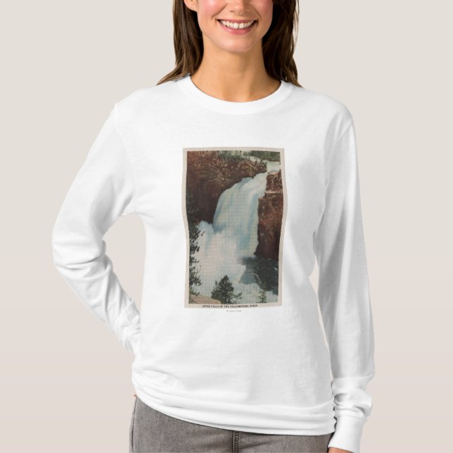 Camiseta Yellowstone, WYView de quedas de Yellowstone River (Frente)