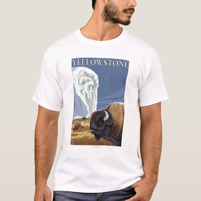 Camiseta YellowstoneBison com fiel velho (Frente)