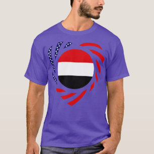 Camiseta Yemeni American Multinational Patriot Flag Heart