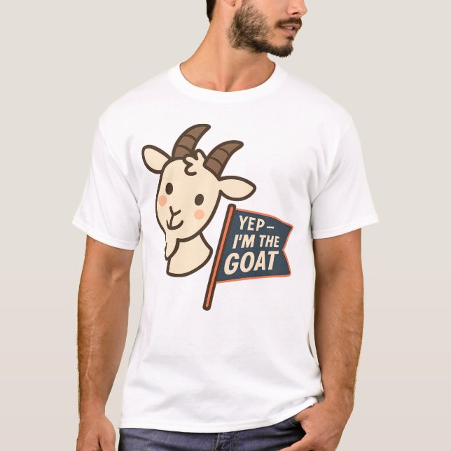 Camiseta Yep I'm The GOAT Cute Funny Goat Head Design (Frente)