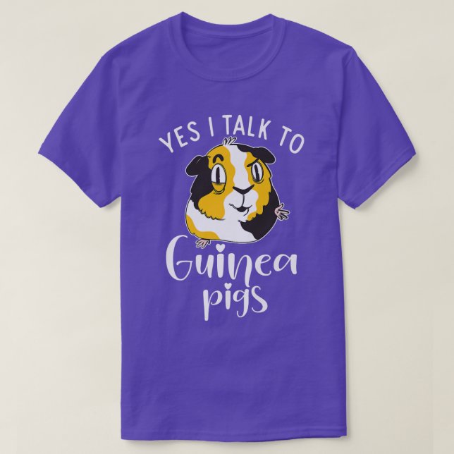 Camiseta Yes i talk to Cute Guinea Pigs Premium  (Frente do Design)