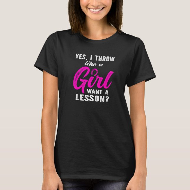 Camiseta Yes i throw like a Girl Horseshoe Pitching Throwin (Frente)