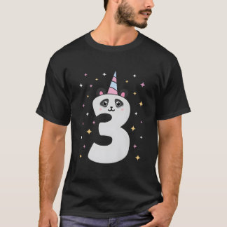 Camiseta Yes I'M 3 Panda Themed 3Rd Py