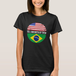 Camiseta Yes, I'm Both Brazilian Brasil Culture Pride Brazi