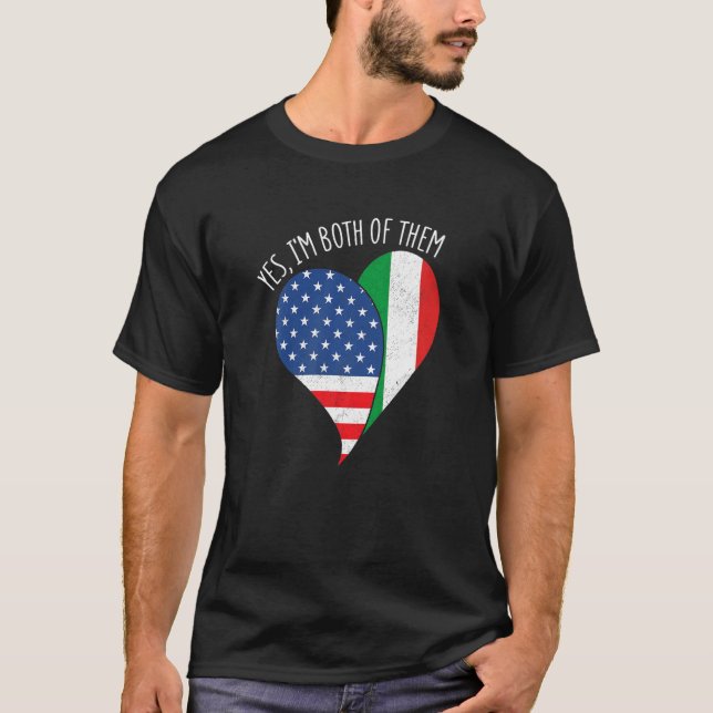 Camiseta Yes, I'm Both Of Them Half American Half Italian H (Frente)