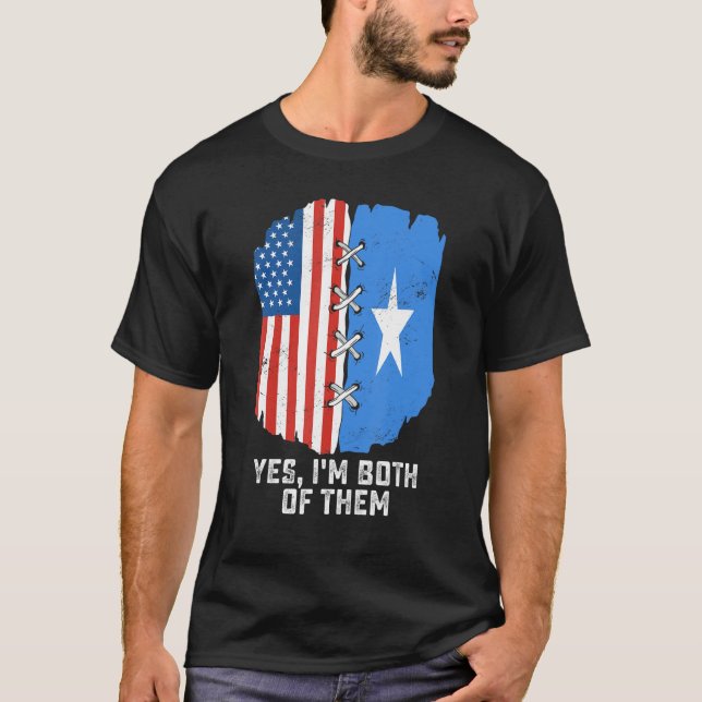 Camiseta Yes, I'm Both Of Them Half American Half Somalis H (Frente)
