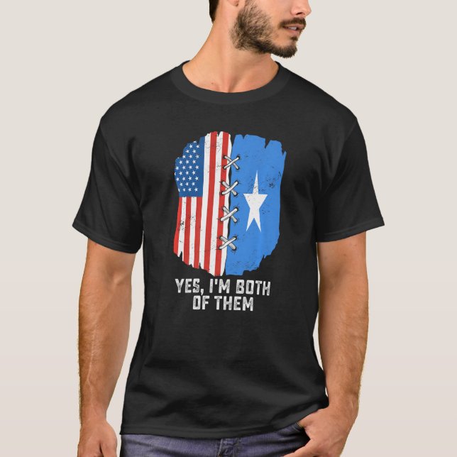 Camiseta Yes, I'm Both Of Them Half American Half Somalis H (Frente)