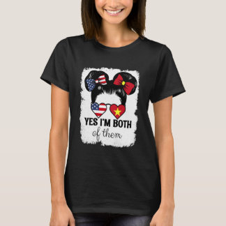 Camiseta Yes Im Both of Them USA and Vietnam Mix Girl Herit