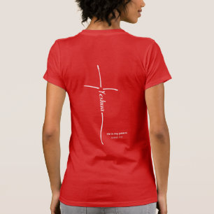Camiseta Yeshua Cruz Crente Messianico Hebraico Vermelho