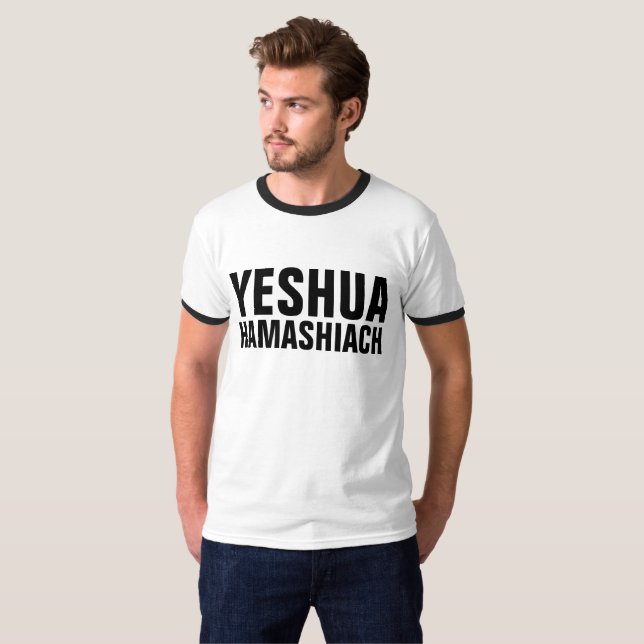 Camiseta YESHUA HAMASHIACH T-shirts judaicas messiânicas (Frente Completa)