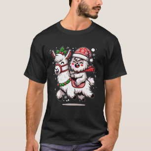 Camiseta Yeti A Festa Com A Bonita Llama No Natal Pajama Xm