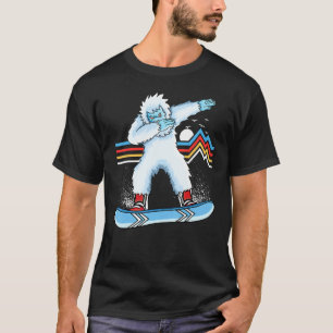 Camiseta Yeti com Dabbing Snowboard Vintage Snowboarding R