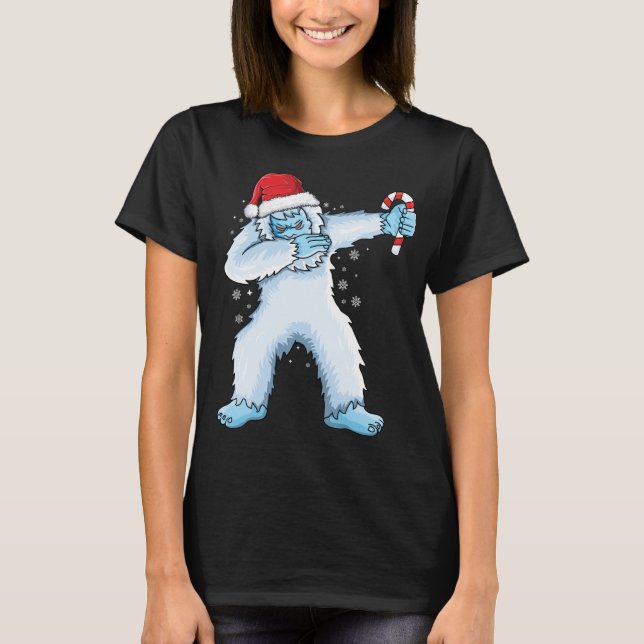 Camiseta Yeti Dançando Natal Sasquatch (Frente)