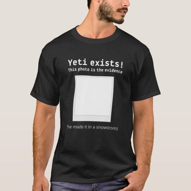 Camiseta Yeti Existe, Prova De Fotografias, Montanha De Inv (Frente)
