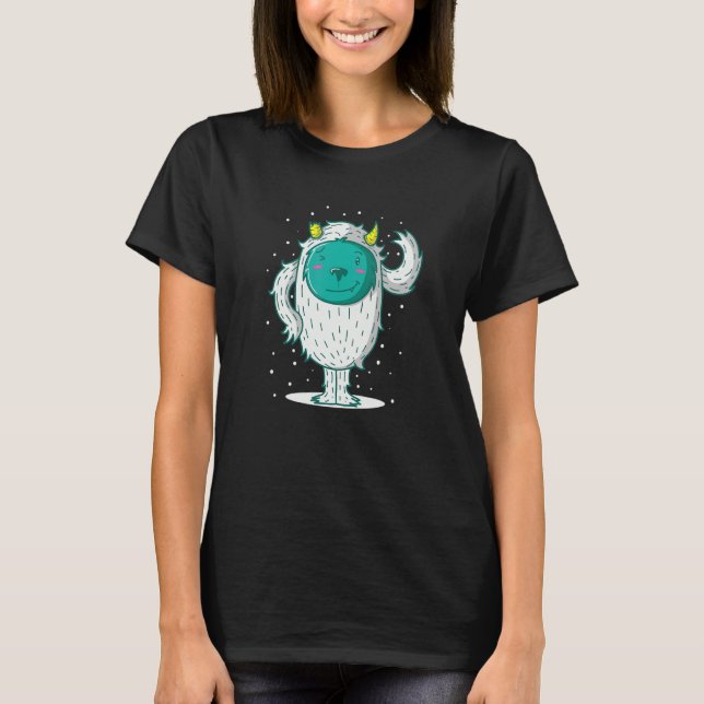 Camiseta Yeti Ice Monster quebra seus chifres inverno (Frente)