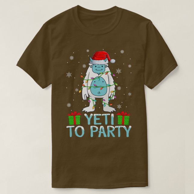 Camiseta Yeti Para A Festa Xmas Papais noeis Yeti No Natal (Frente do Design)