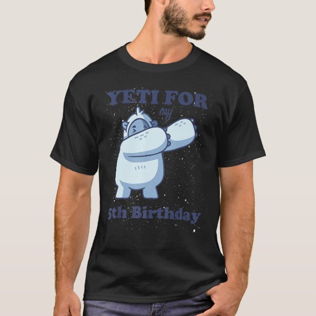 Camiseta Yeti Para Meu 5 Aniversário Quinto Dia De Citação (Frente)