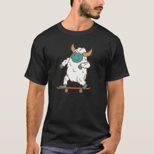 Camiseta Yeti Skating Snowman Creature Pegadas