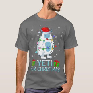Camiseta Yeti Xmas Lights Santa Hat Yeti No Natal