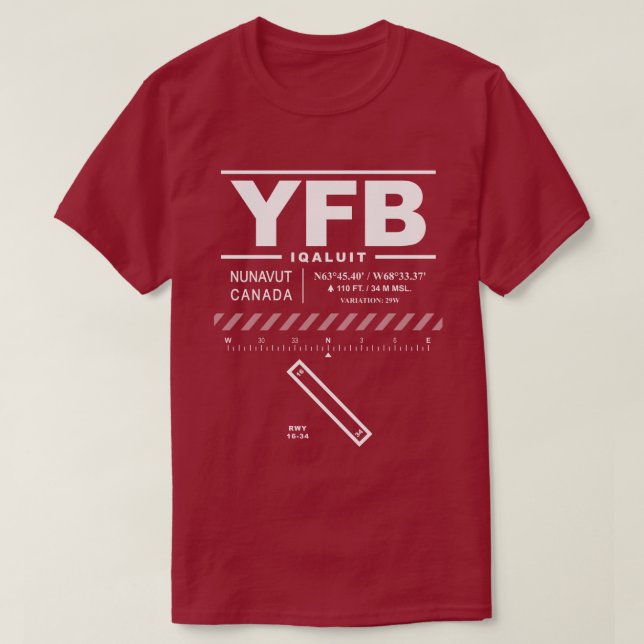 Camiseta YFB do Aeroporto de Iqaluit (Frente do Design)