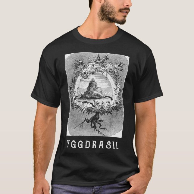 Camiseta Yggdrasil Ash Tree Edda Valhalla Norse Cosmology (Frente)