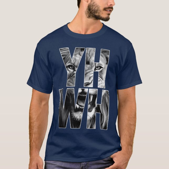 Camiseta YHWH Lion of Judah Yahweh in Hebrew Jesus Christia (Frente)