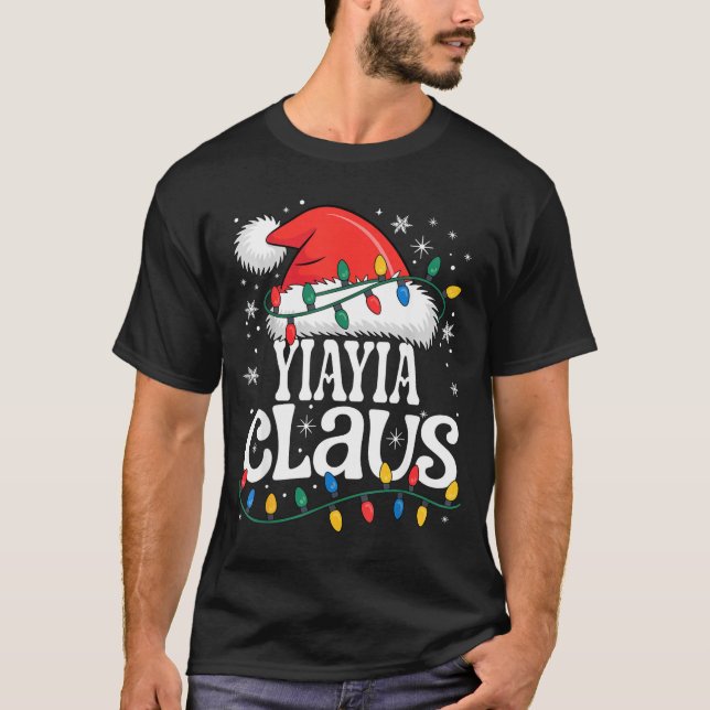 Camiseta Yiayia Claus Funny Xmas Christmas Grandma Holiday  (Frente)