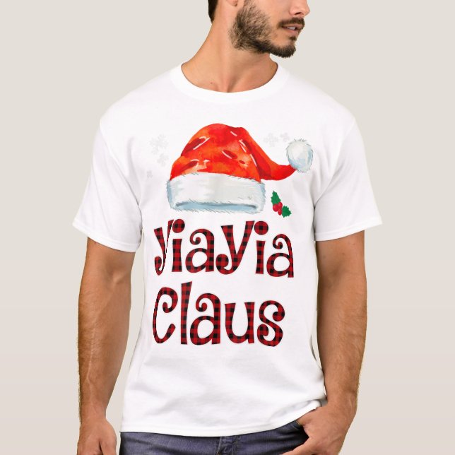 Camiseta Yiayia Claus Tee Christmas Pajama Fam (Frente)