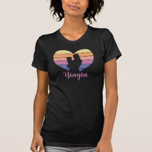 Camiseta Yiayia - Silhueta de Coração Retroativa Mãe e Filh
