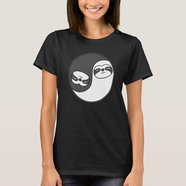 Camiseta Yin and Yang Sloth Predator Meditation Acro Hatha  (Frente)