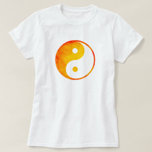 Camiseta Yin chinês alaranjado e amarelo de Yang da