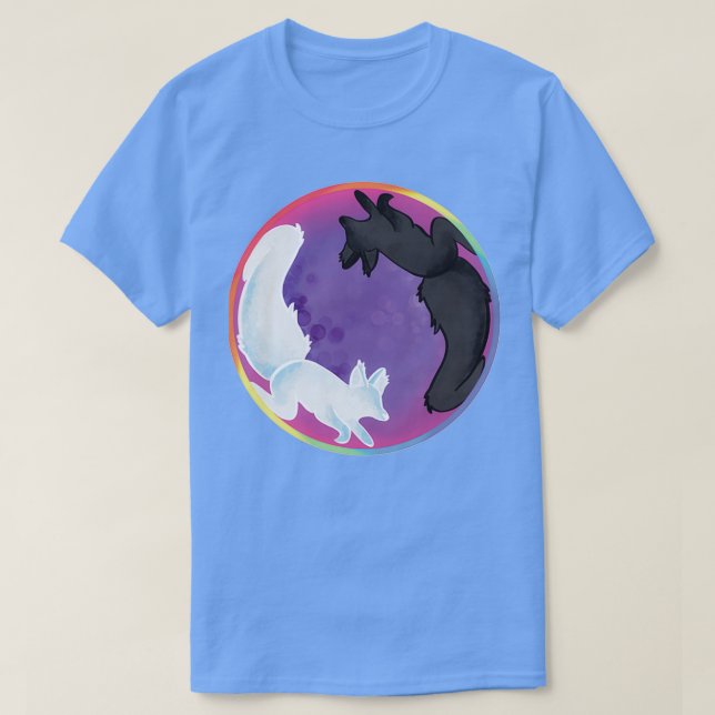 Camiseta Yin e Yang Foxes (Frente do Design)