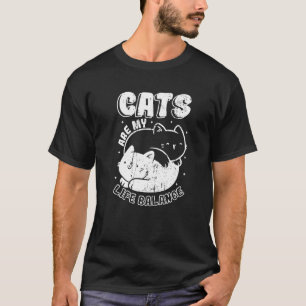 Camiseta Yin E Yang Gatos Equilíbrio De Vida Gato Gato Giro