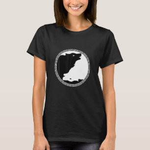 Camiseta Yin E Yang Perigosos Animais Do Lobo Dão De Arte 