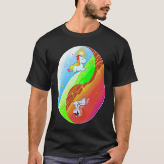 Camiseta Yin e Yang Unicorn Death Metal Rainbow